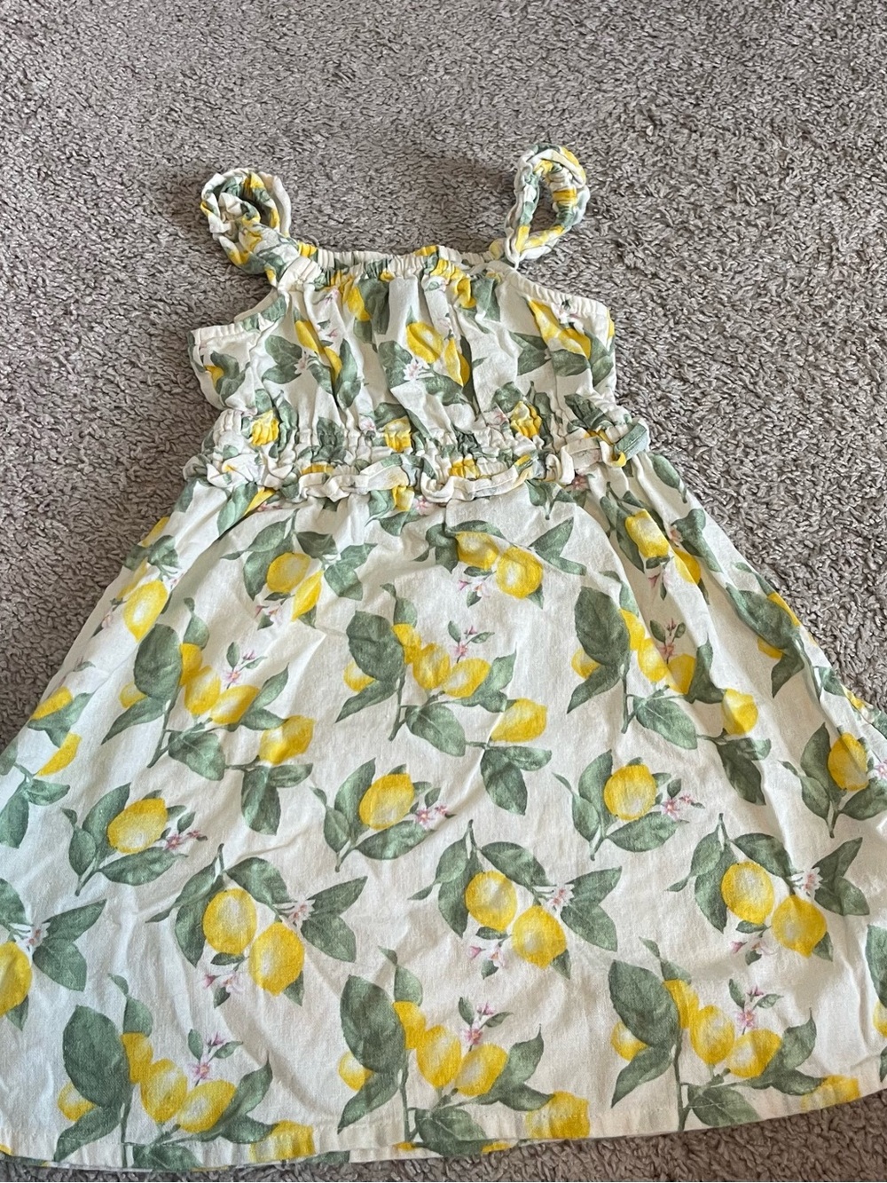 Old Navy Lemon Print Girls Sundress - Yellow & Green - Picture 3 of 3